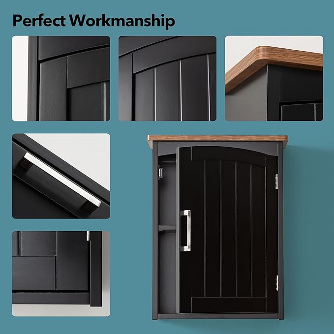 Bathroom Wall Cabinet 15 x 20 Inch Small Wall Cabinets Single Door Over Toilet - Image 6