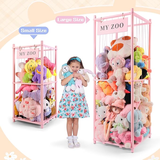 Stuffed Animal Storage Zoo, Wooden Stuffed Animal Organizer - Image 7