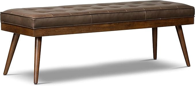 POLY & BARK Napa Luca Leather Bench in Cocoa Brown by POLYBARK
