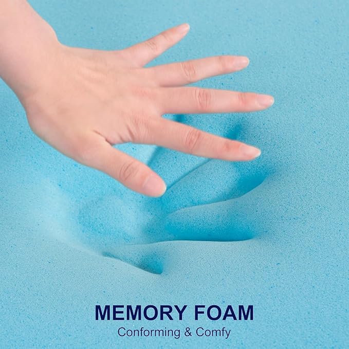 ELEMUSE 3 Inch Queen Memory Foam Mattress Topper, High Density Gel Foam Bed - Image 3