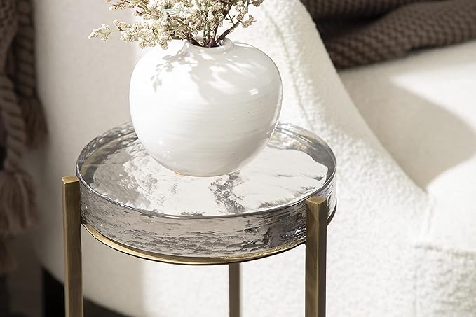 Kate and Laurel Aguilar Modern Drink Table; 9 x 9 x 23; Brass - Image 4