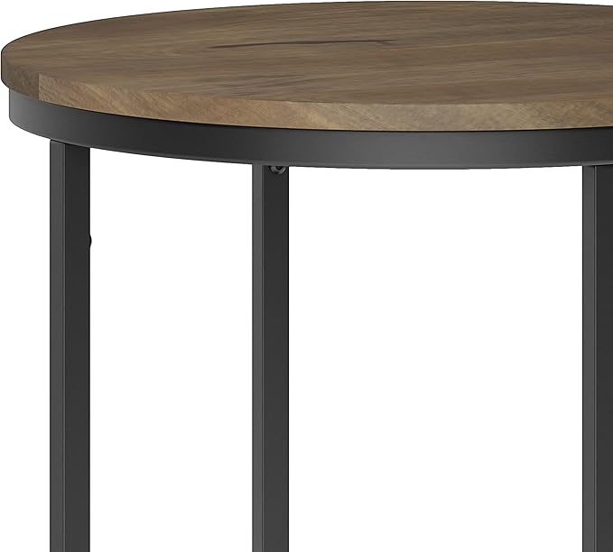 SIMPLIHOME Jenna Industrial 18 inch Wide Metal Round Accent Side Table in Warm - Image 6