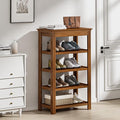 Bamworld Shoe Rack for Front Door Entrance Bamboo Shoe Organizer Free Standing by Bamworld