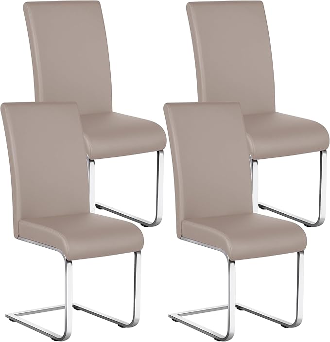Yaheetech Dining Chairs Set of 4 Modern Faux Leather Upholstered Dining Room by Yaheetech