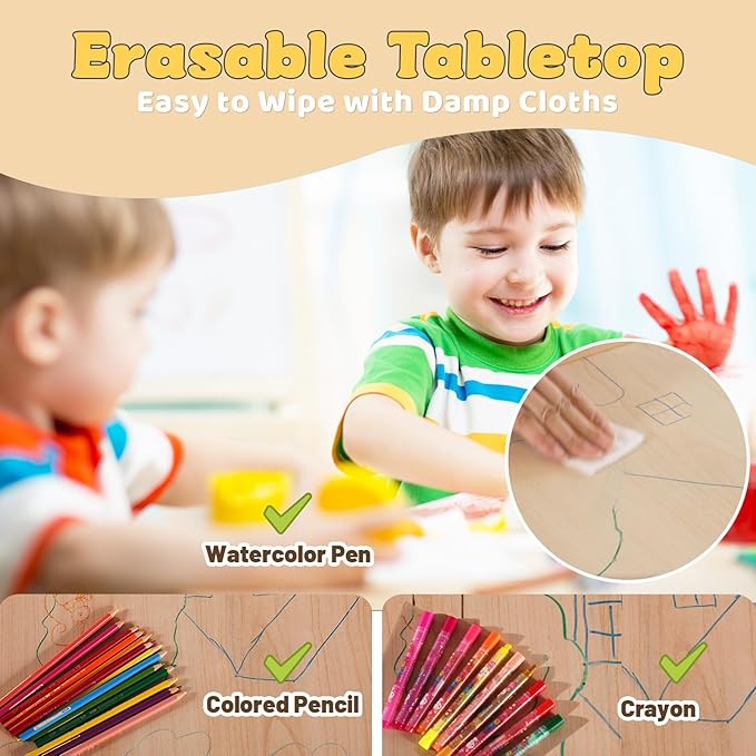 FUNLIO Kids Table and 4 Chairs Set - Image 4