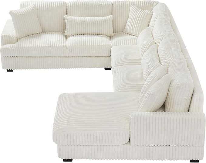 129" Oversized U Shaped Modular Sectional Sofa Couch - Image 8
