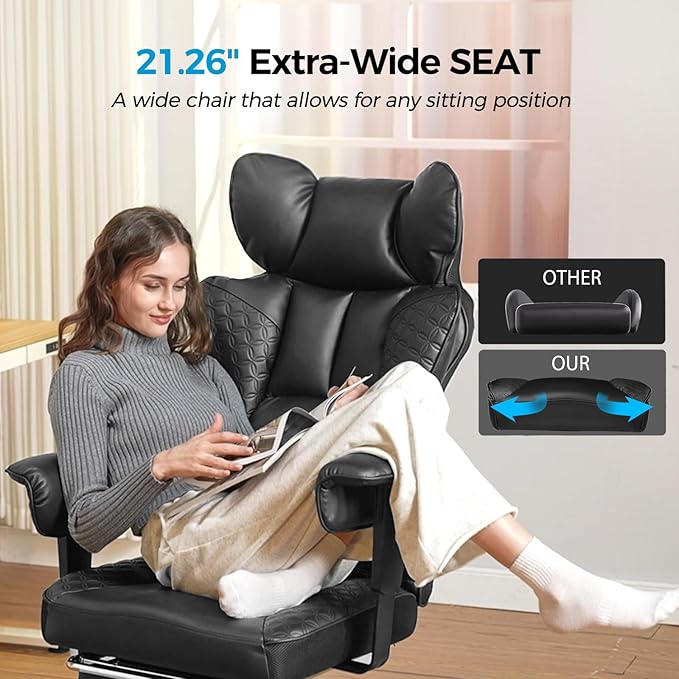 COMHOMA Big and Tall Office Chair 400LBS Wide Ergonomic Gaming Chair - Image 8