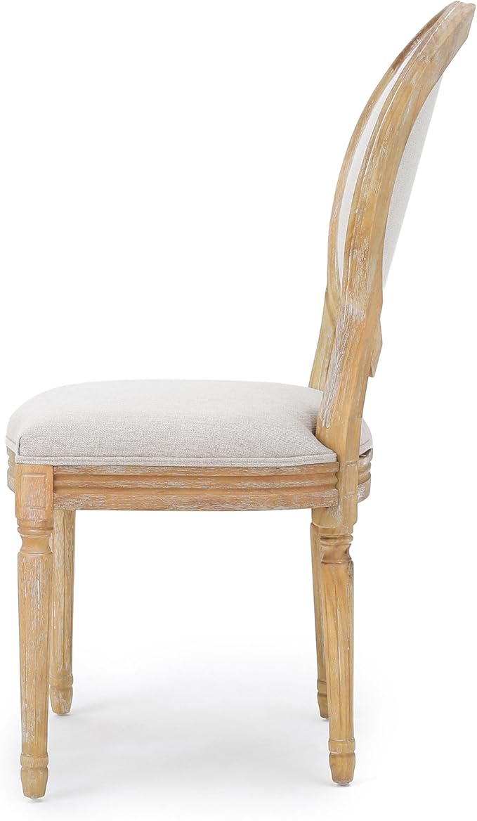 Christopher Knight Home Phinnaeus Polyester Beige Fabric Dining Chair, 2-Pcs Set - Image 9