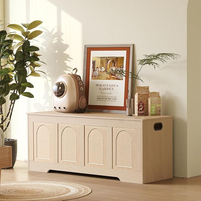 DINZI LVJ Storage Chest, 47.2”Wooden Storage Box - Image 4