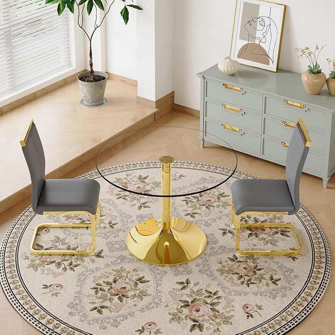 Dining Chairs Set of 2, Faux Leather Dining Chairs - Image 3