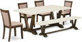 East West Furniture V727MZ716-6 6 Piece Dining Set Contains a Rectangle Dining by EastWestFurniture