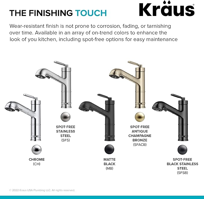 KRAUS Allyn Pull-Out Single Handle Kitchen Faucet in Spot-Free Stainless Steel - Image 14