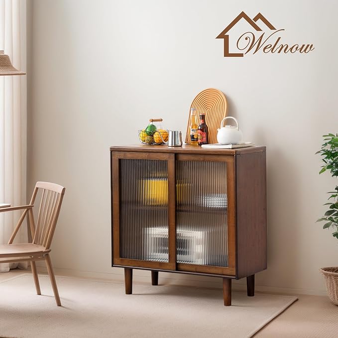 Welnow Buffet Cabinet, Bamboo Sideboard - Image 8