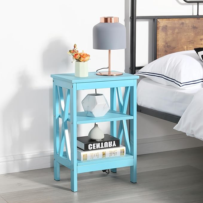 VECELO Modern Nightstands X-Design Side End Table Night Stand - Image 4