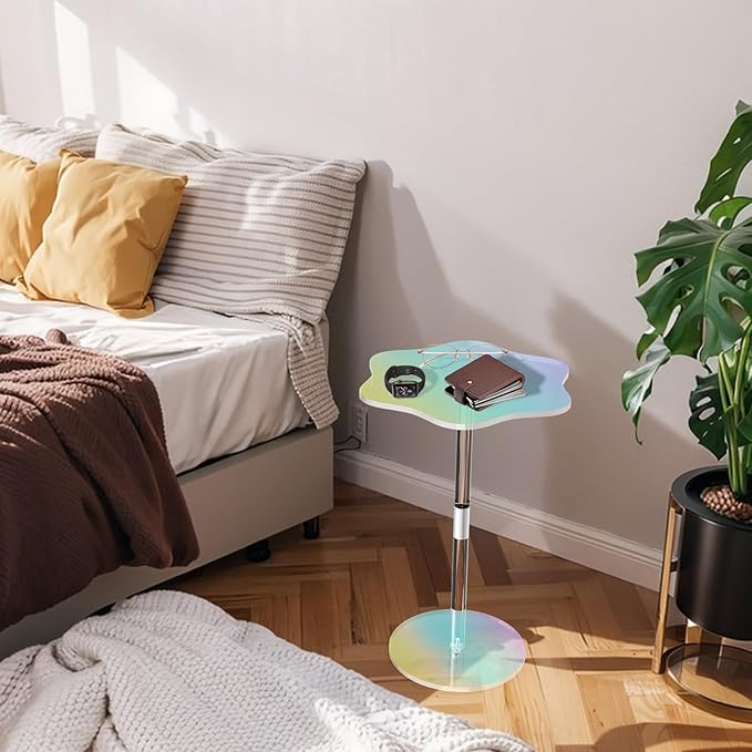 Rainbow Clear Side Table Small Acrylic End Tables 13.8 * 11.6 H: 21.3 Inch - Image 6