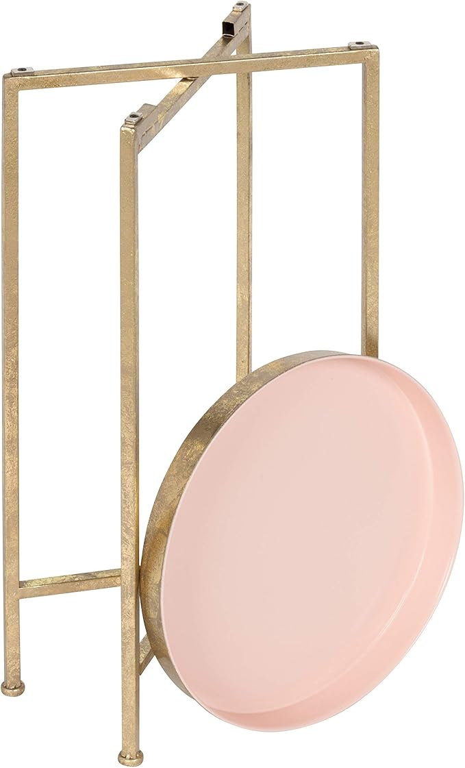 Kate and Laurel Celia Round Metal Foldable Tray Accent Table - Image 5