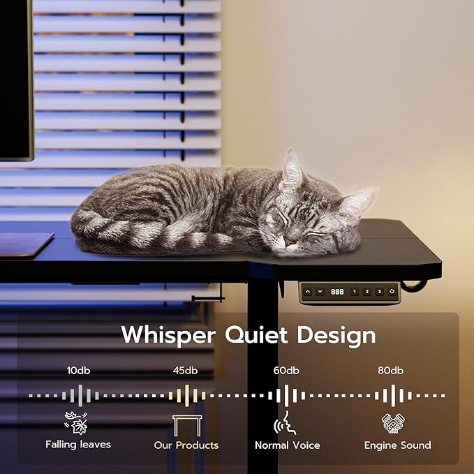 51" Reversiable L-Shaped Electric Standing Desk Adjustable Height Gaming Stand - Image 7
