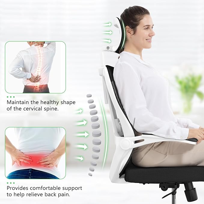 Office Desk Chair, High Back Ergonomic Comfy Offiec Chairs, Computer Mesh Chair - Image 3