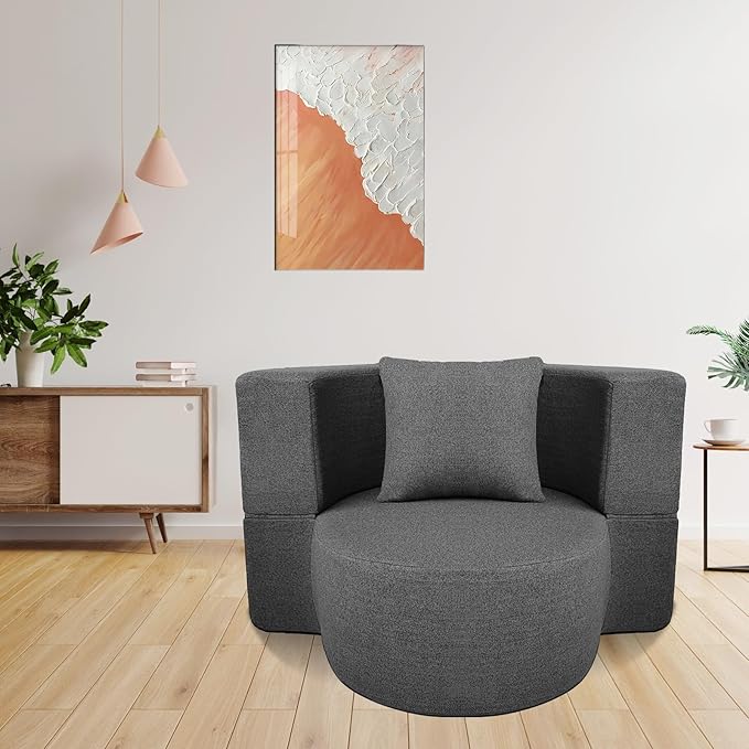 ANONER 12 Inch Modern Folding Sofa Memory Foam Fold Out Chair Sofa - Image 5