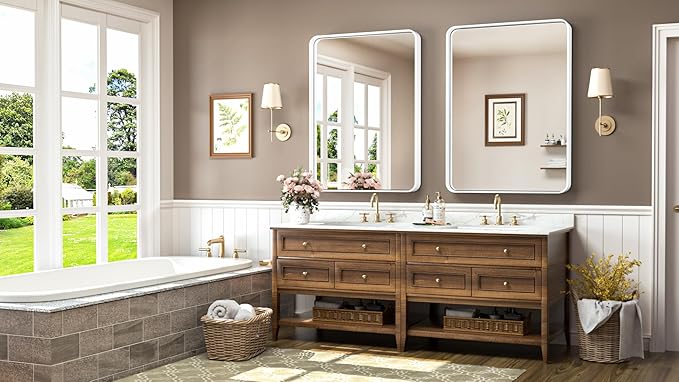 TokeShimi 24x36 Inch White Bathroom Mirror - Image 2