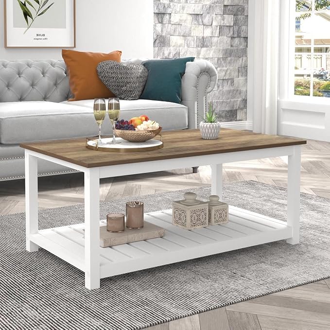 FOLUBAN Farmhouse Coffee Table - Image 3