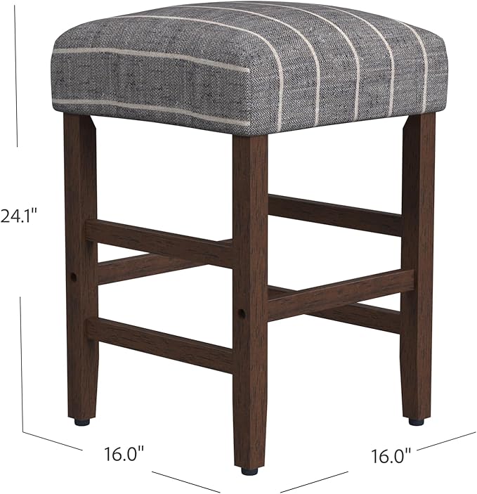 HomePop Home Decor Classic Open-Back Counter Height Barstool Square 24 Inch Bar - Image 3