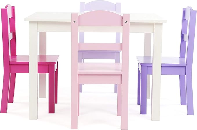 Humble Crew Kids Wooden Table and 4 Chairs Set, and Snack Time - Image 8