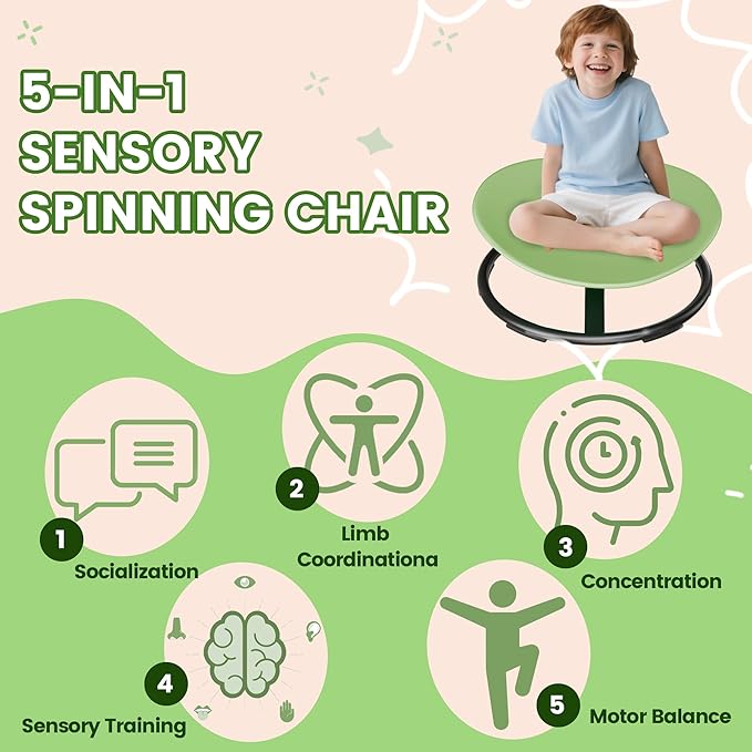 21" L × 19" W Large Size Spinning Chair - Image 6