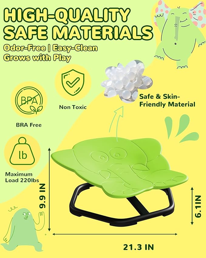 21" L × 19" W Spinning Chair for Autistic Kids, Sensory Toys for Kids - Image 3