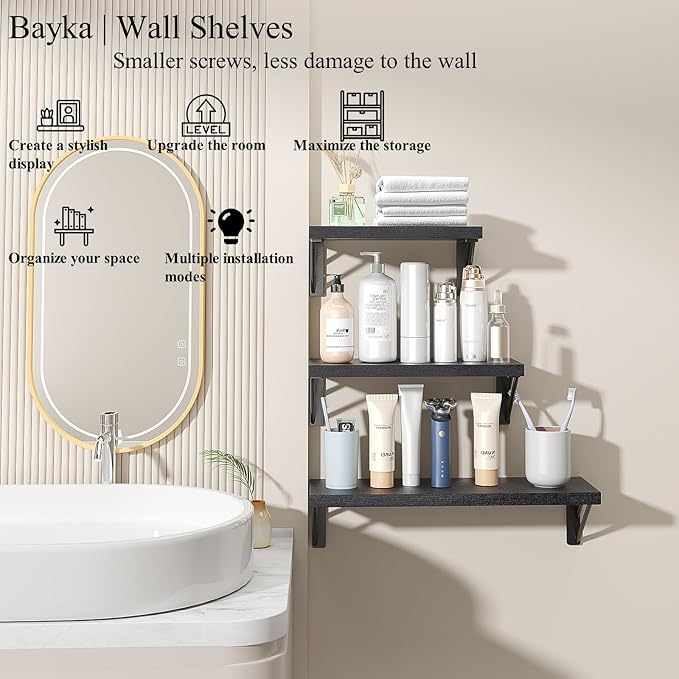 BAYKA Wall Shelves for Bedroom Decor, Floating Wall Shelves for Living Room - Image 8