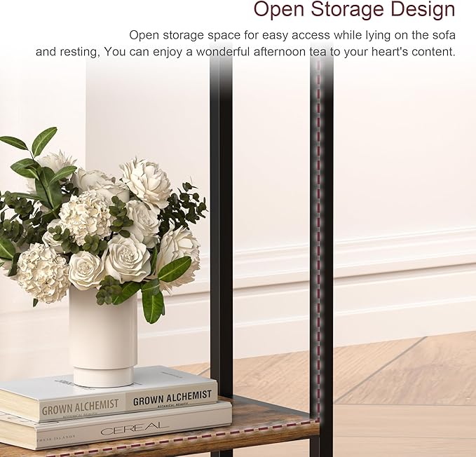 Narrow Side Table for Small Space, 2-Tier Small End Table - Image 9