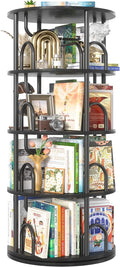 Aheaplus 4 Tier Rotating Bookshelf Tower, 360 Display Spinning Bookcase by Aheaplus