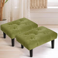 HOUCHICS Small Footstool Ottoman, Velvet Soft Footrest Ottoman by HOUCHICS