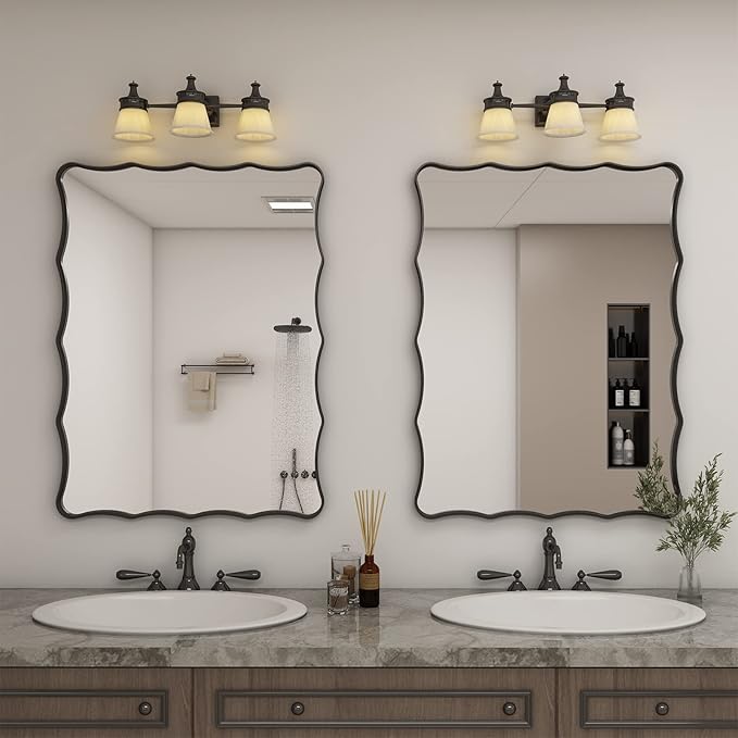 24x32 Black Bathroom Mirror for Wall, Rectangle Framed Mirror for Bathroom - Image 7