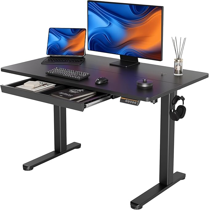 YDN Standing Desk with Drawers, 48 x 24 Inch Adjustable Height Stand Up Desk by YDN