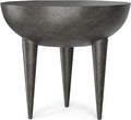 SIMPLIHOME Otto Cast Aluminum Side Table in Graphite, 21-inch Round, by SimpliHome