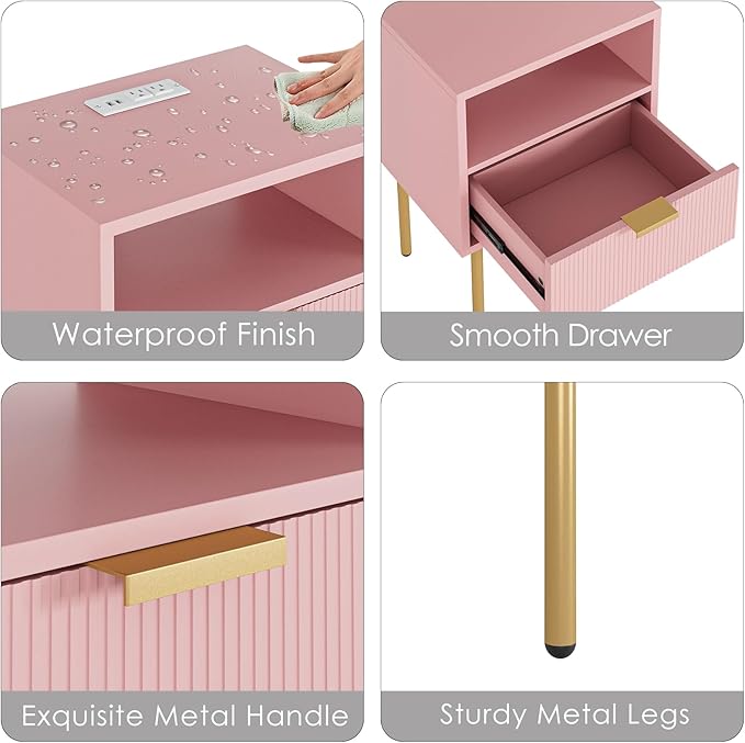 Nightstand, Morden Bedside Table - Image 6