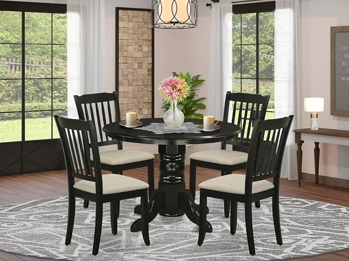 East West Furniture SHDA5-BLK-C 5 Piece Dinette Set - Image 7