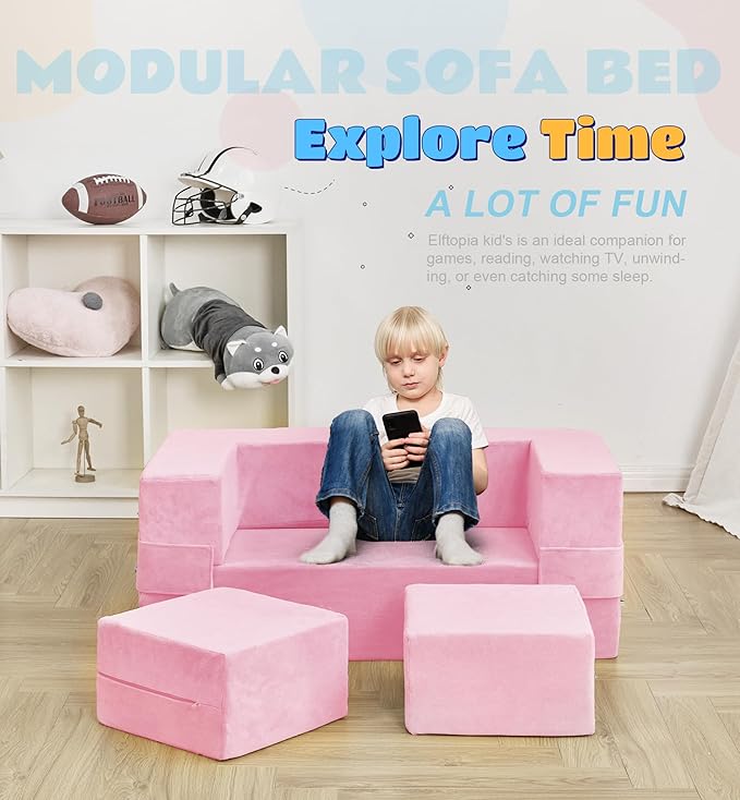 Modular Kids Sofa, Toddler Couch Foam Armchair - Image 4