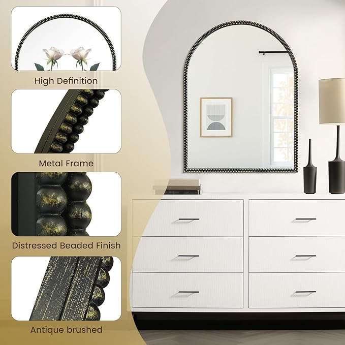WallBeyond Black Vintage Mirror - Image 8