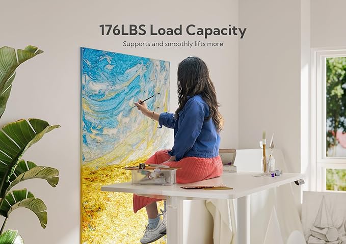 Claiks Electric Height Adjustable Stand Up Desk, 35x20 Inches Sit Stand Desk - Image 4