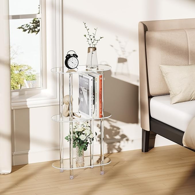 Clear Acrylic Narrow Side Table - Image 5