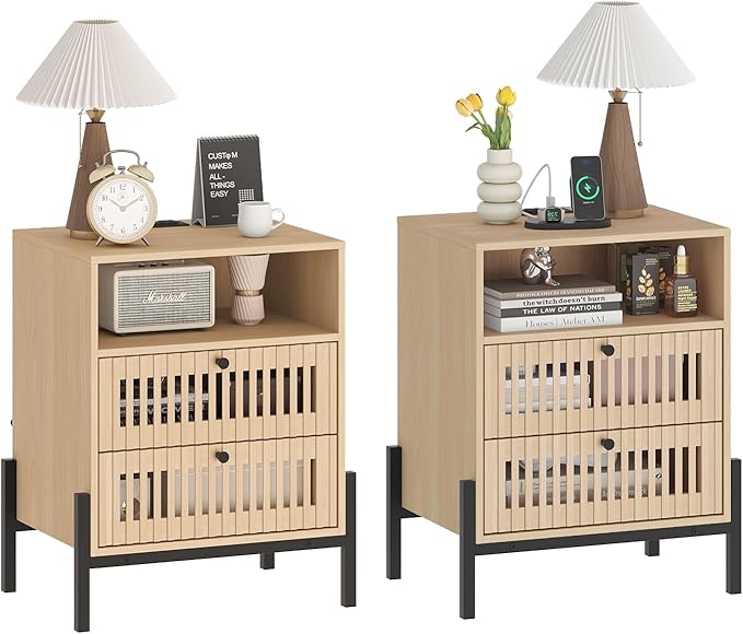 Vabches End Table Industrial Style Nightstand - Image 11