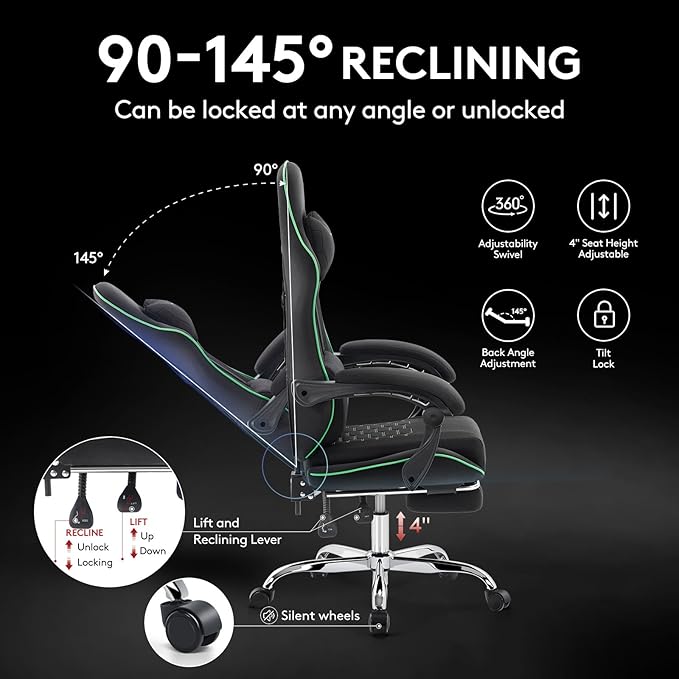 Gaming Chair Breathable Fabric, Computer Office Chair - Image 8