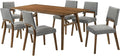 Armen Living Channell Mid Century Modern 7 Piece Walnut Wood Dining Table Set by ArmenLiving
