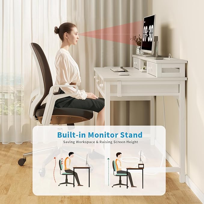 Lufeiya White Computer Desk - Image 7