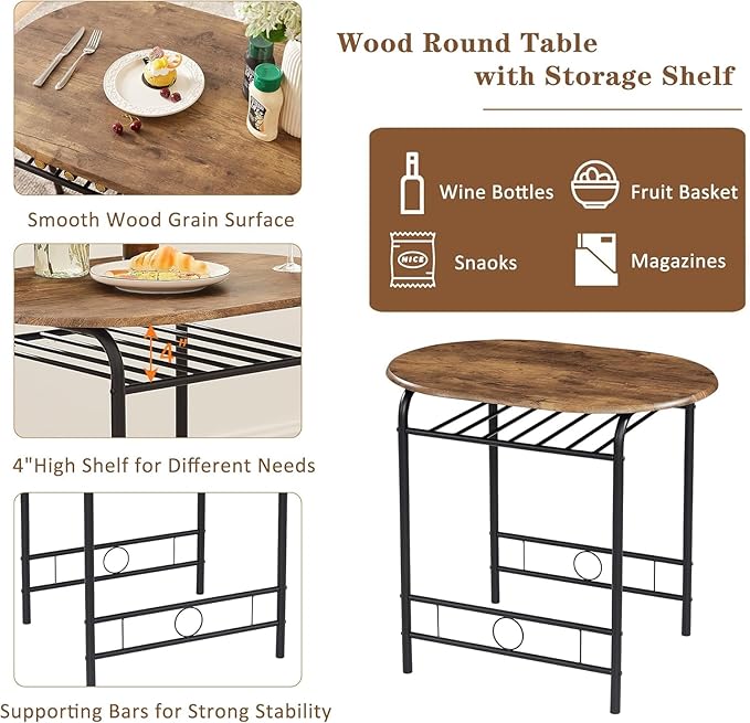 VECELO 3-Piece Dining Table Set - Image 5