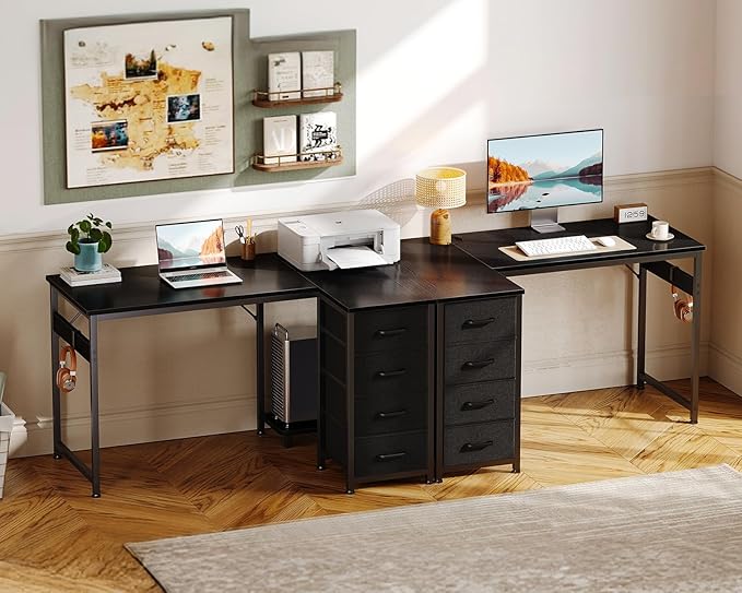 Casaottima L Shaped Desk with 4 Drawers, Reversible Kids Study Table with CPU - Image 6