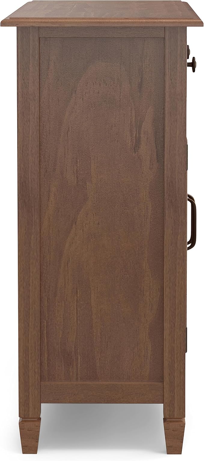 SIMPLIHOME Connaught 40-inch Wide Solid Wood Storage Cabinet in Medium Saddle - Image 7