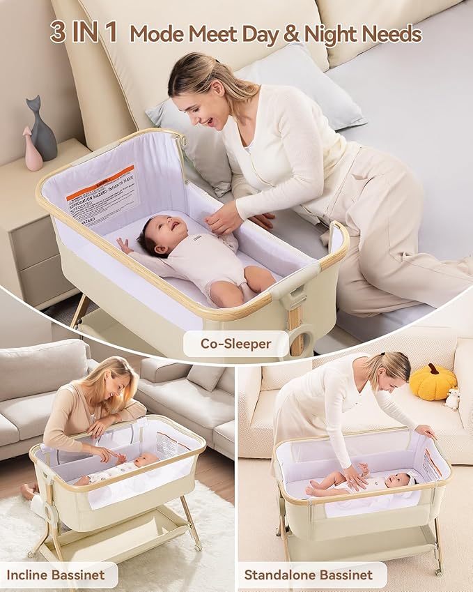 Larex Baby Bassinet, Baby Bassinet Bedside Sleeper - Image 5